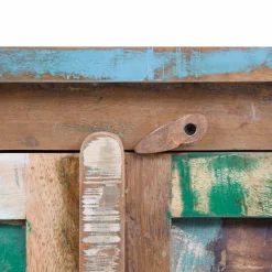 Made in Meubles Armoire à lattes en bois coloré Ethnik
