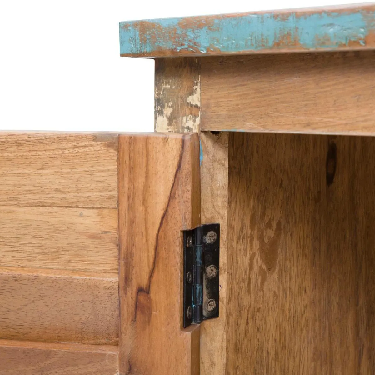 Made in Meubles Armoire à lattes en bois coloré Ethnik