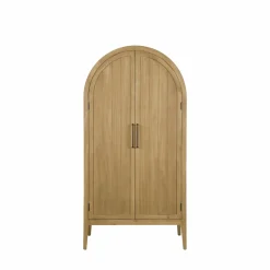 Made in Meubles Armoire arrondie en bois d'orme Alicia