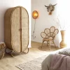 Made in Meubles Armoire arrondie en rotin 4 étagères Rim