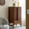 Made in Meubles Armoire en bois d'acacia et terrazzo Kaelis