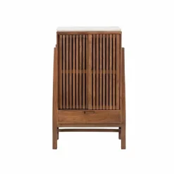 Made in Meubles Armoire en bois d'acacia et terrazzo Kaelis