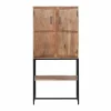 Made in Meubles Armoire en bois d'acacia et métal Ava