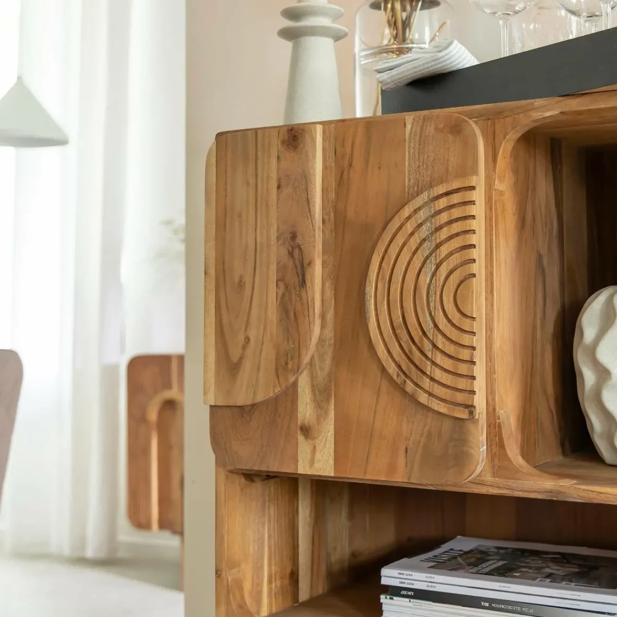 Made in Meubles Armoire en bois d'acacia Tilio
