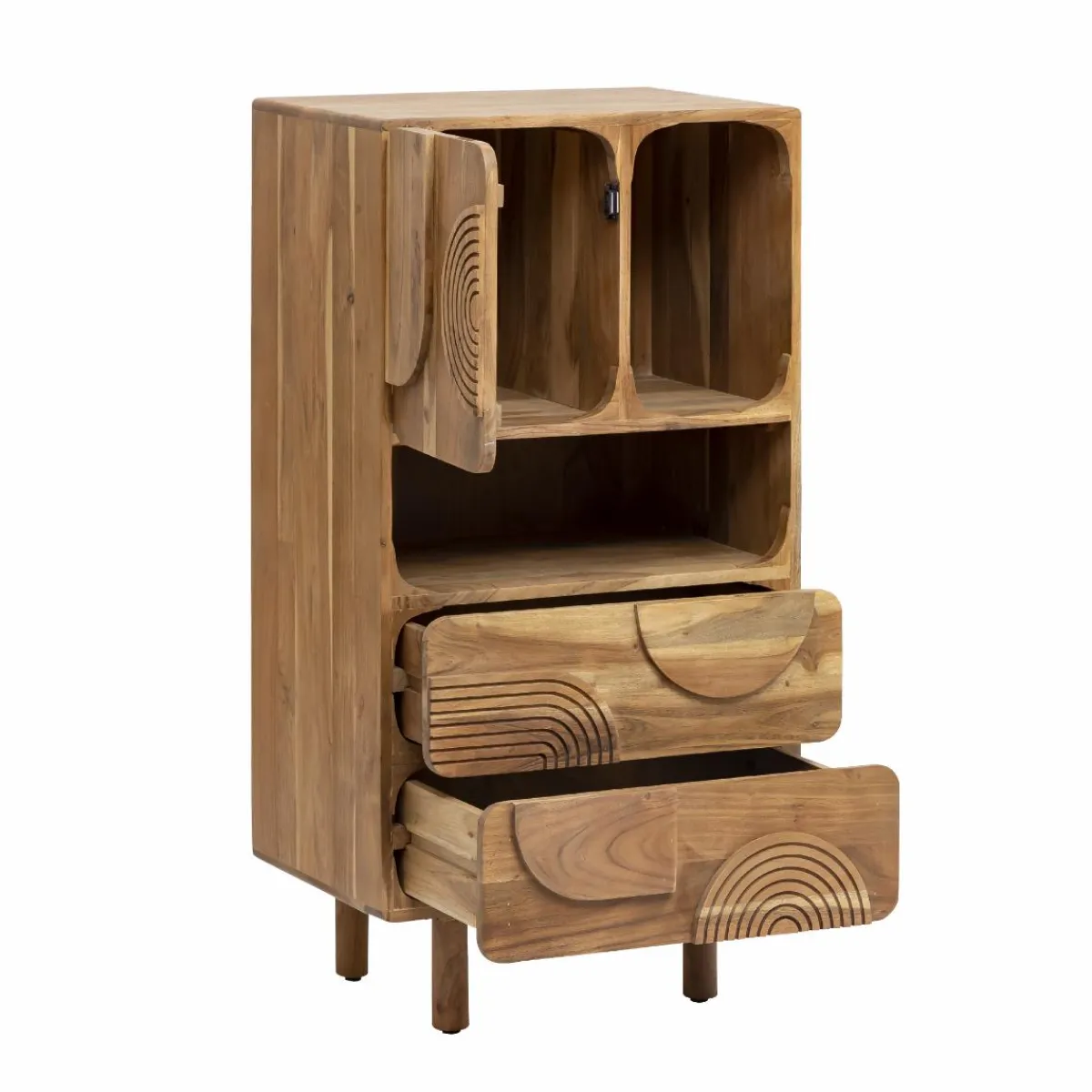 Made in Meubles Armoire en bois d'acacia Tilio