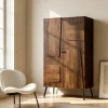 Made in Meubles Armoire en bois de manguier Gavin