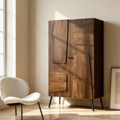 Made in Meubles Armoire en bois de manguier Gavin