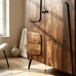 Made in Meubles Armoire en bois de manguier Gavin