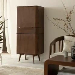 Made in Meubles Armoire en bois de manguier foncé Aléna