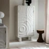 Made in Meubles Armoire en bois effet béton blanc Danaé