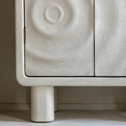 Made in Meubles Armoire en bois effet béton blanc Danaé