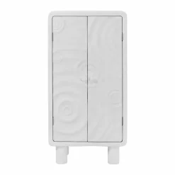 Made in Meubles Armoire en bois effet béton blanc Danaé
