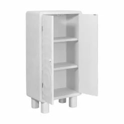 Made in Meubles Armoire en bois effet béton blanc Danaé