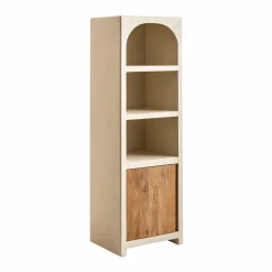 Made in Meubles Armoire en bois effet béton et bois d'acacia Dalva