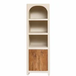 Made in Meubles Armoire en bois effet béton et bois d'acacia Dalva