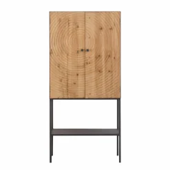 Made in Meubles Armoire en pin et métal Rondin