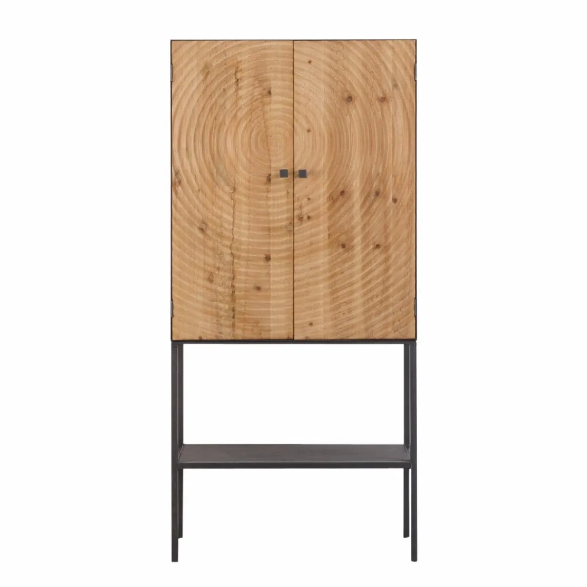 Made in Meubles Armoire en pin et métal Rondin