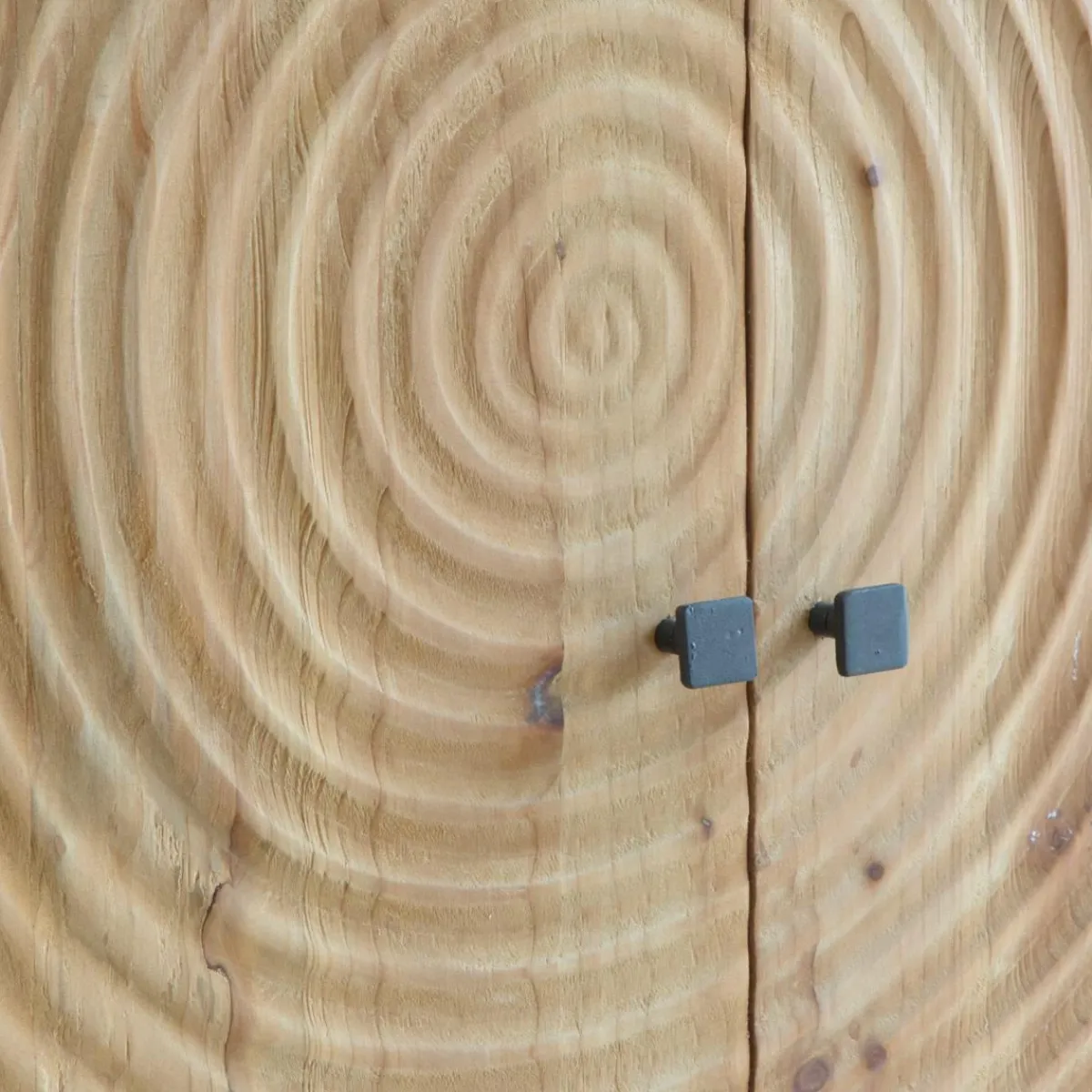 Made in Meubles Armoire en pin et métal Rondin