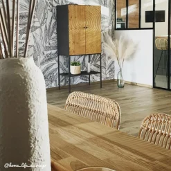 Made in Meubles Armoire en pin et métal Rondin