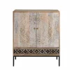 Made in Meubles Armoire sculptée en bois de manguier Marc