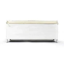 Made in Meubles Banc avec rangement en métal blanc Félicie