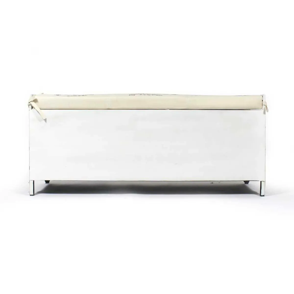 Made in Meubles Banc avec rangement en métal blanc Félicie