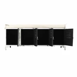 Made in Meubles Banc avec rangement en métal blanc Félicie