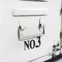 Made in Meubles Banc avec rangement en métal blanc Félicie