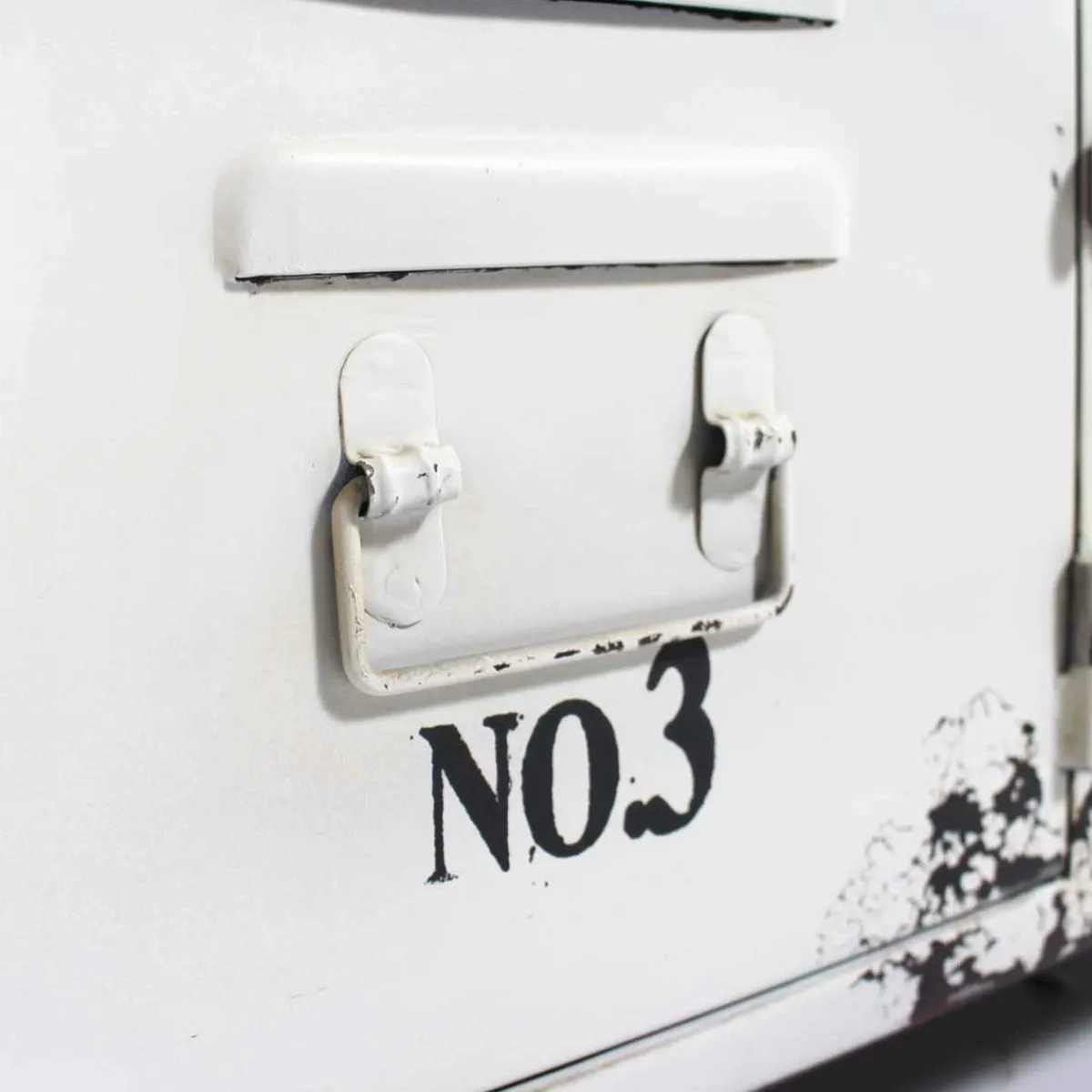Made in Meubles Banc avec rangement en métal blanc Félicie