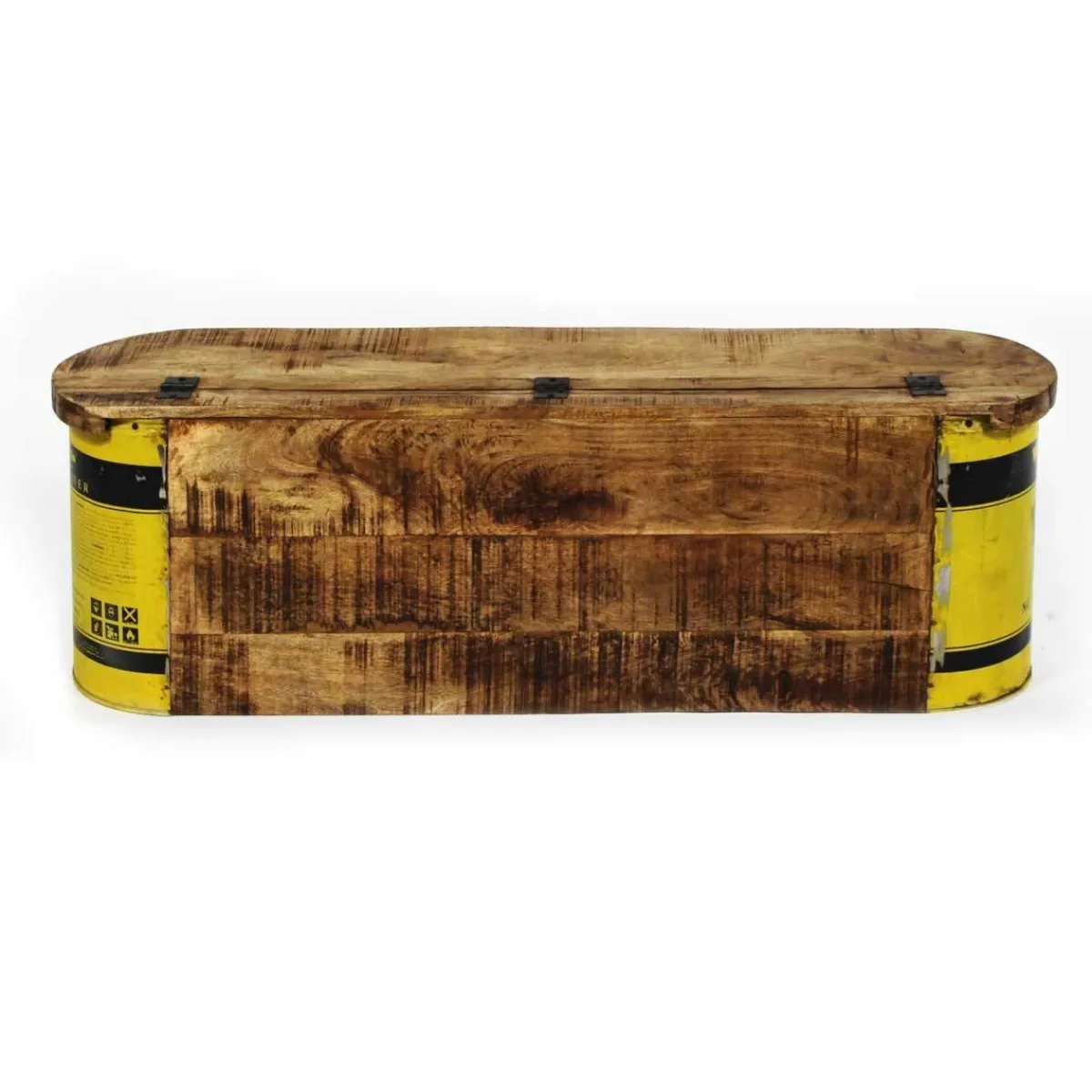 Made in Meubles Banc coffre en bois et métal recyclé Victorine