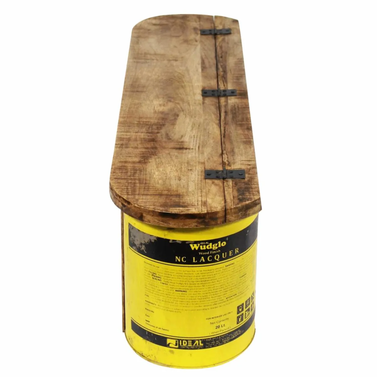 Made in Meubles Banc coffre en bois et métal recyclé Victorine