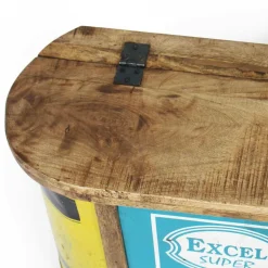 Made in Meubles Banc coffre en bois et métal recyclé Victorine