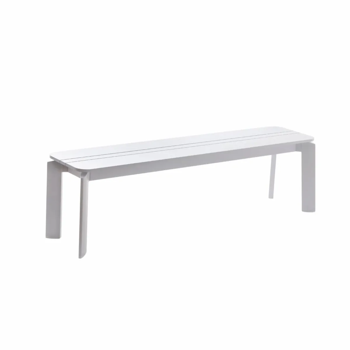 Made in Meubles Banc en aluminium blanc Apollon