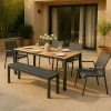 Made in Meubles Banc en aluminium gris Apollon
