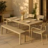 Made in Meubles Banc en aluminium taupe Apollon