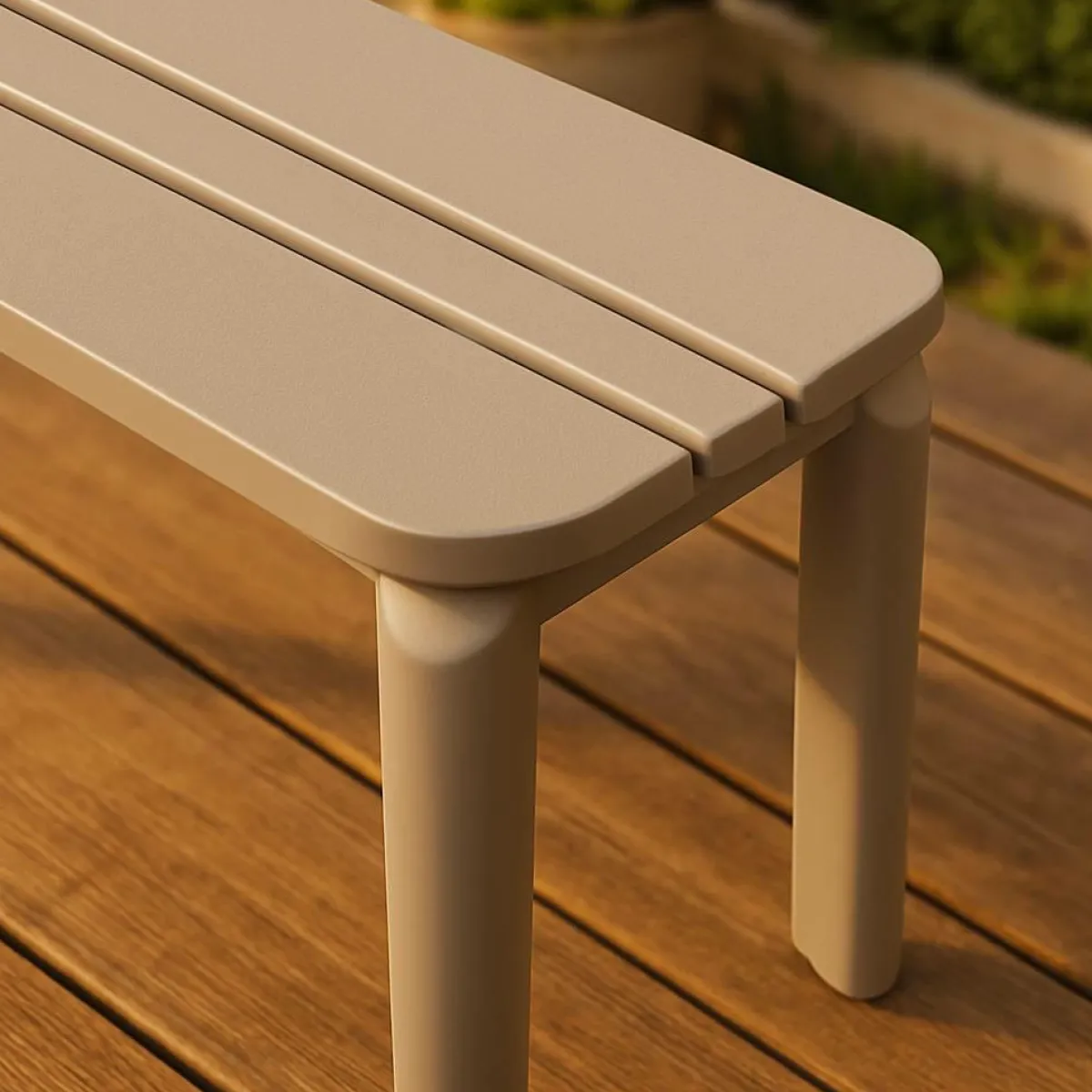 Made in Meubles Banc en aluminium taupe Apollon