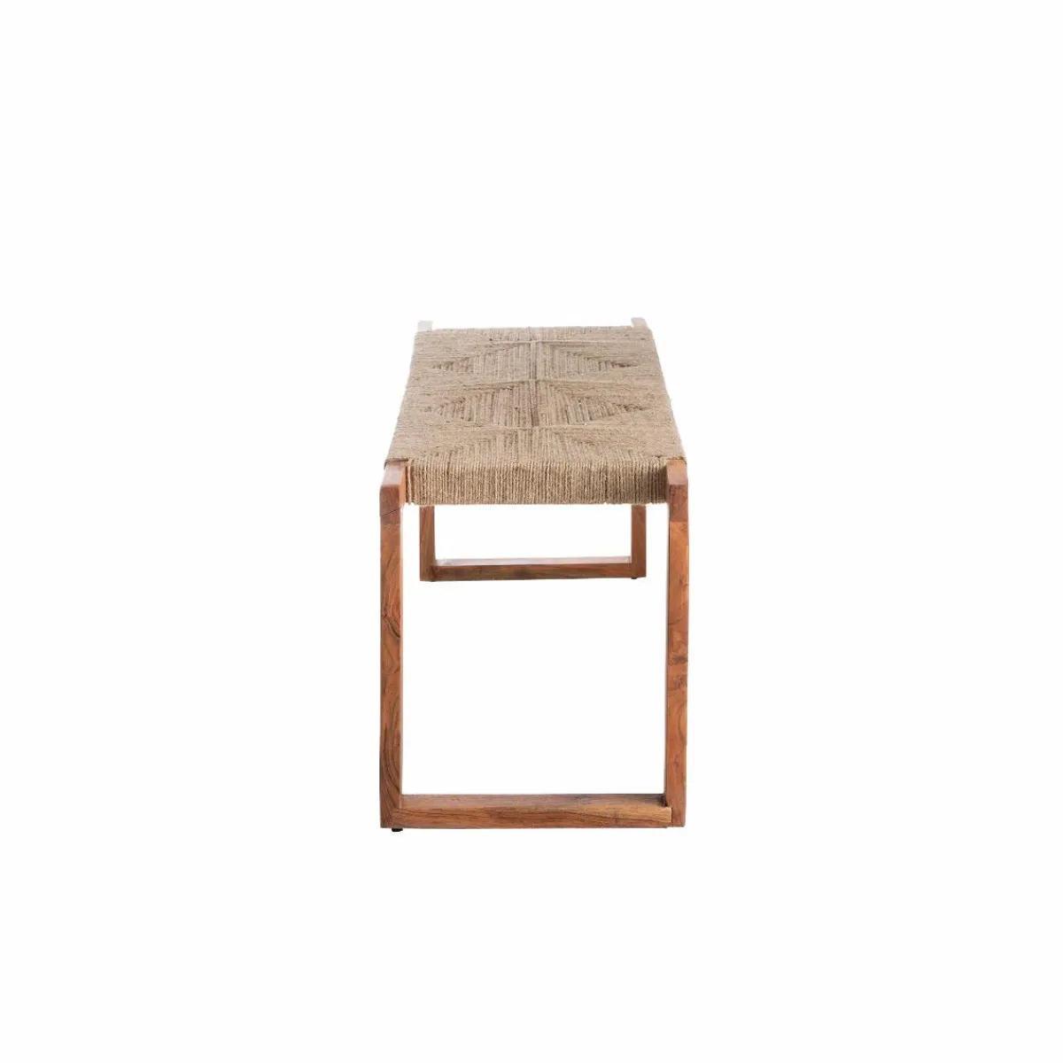 Made in Meubles Banc en bois d'acacia et laine Marietta
