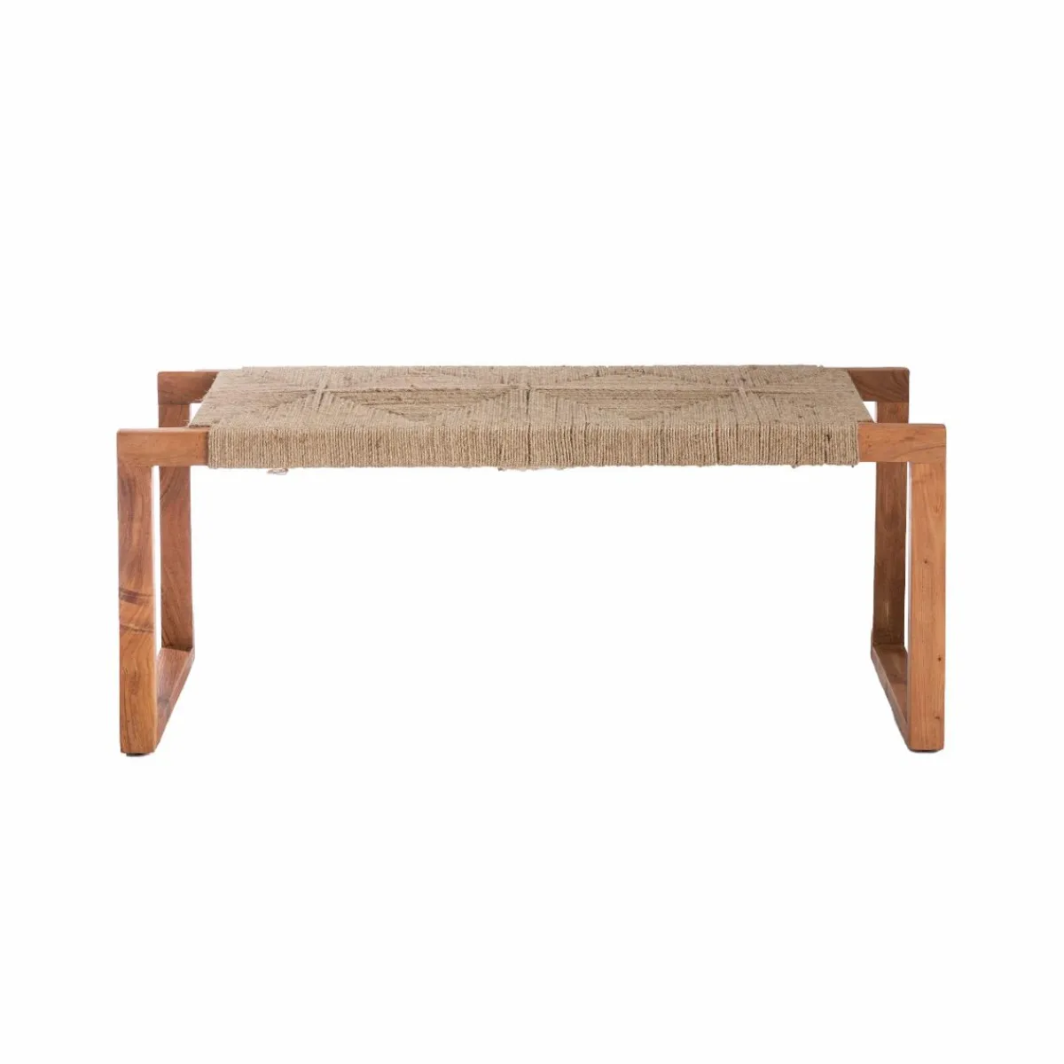 Made in Meubles Banc en bois d'acacia et laine Marietta