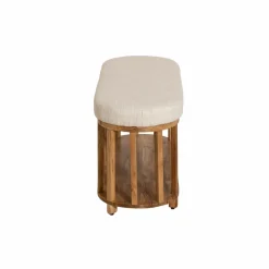 Made in Meubles Banc en bois d'acacia et tissu Orane