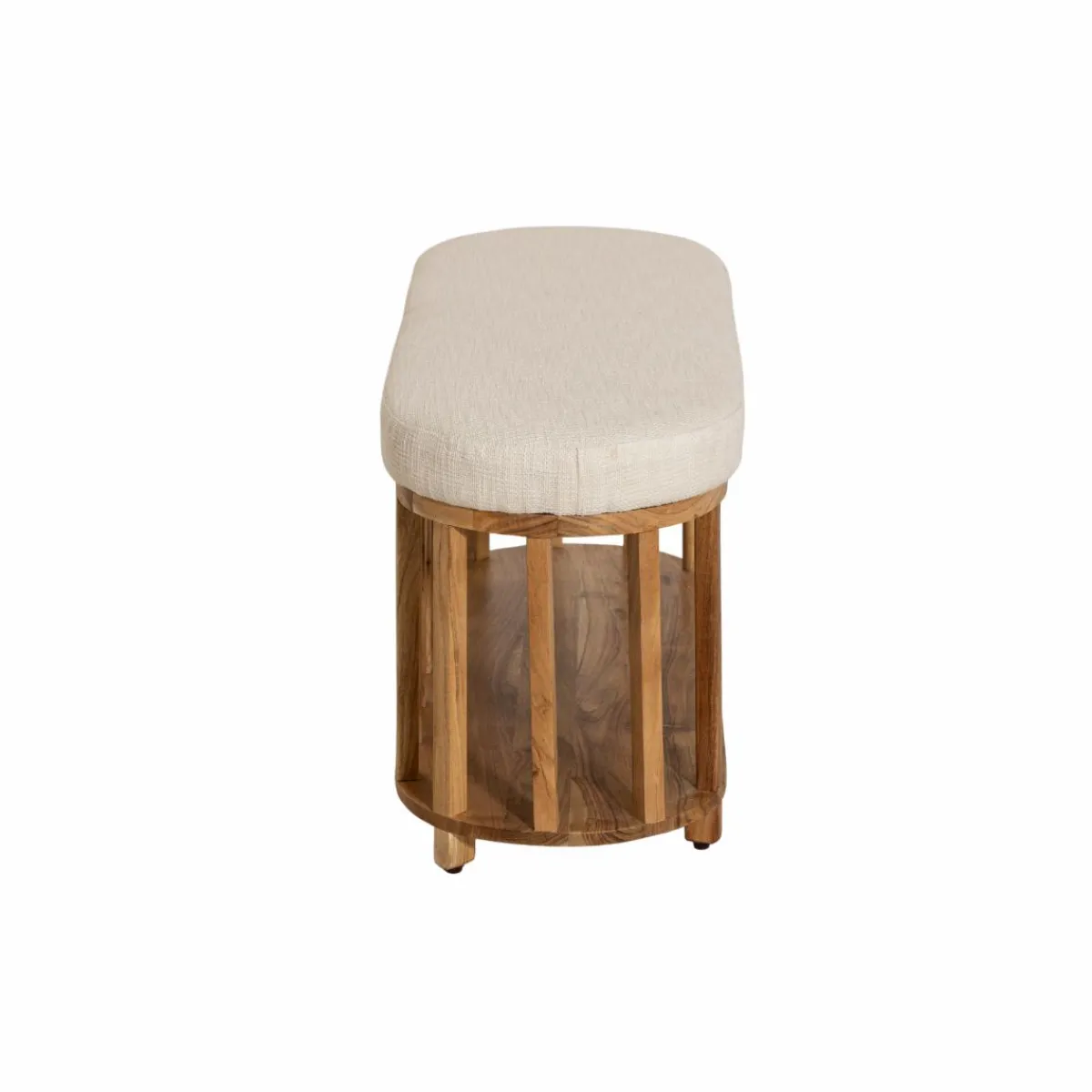 Made in Meubles Banc en bois d'acacia et tissu Orane