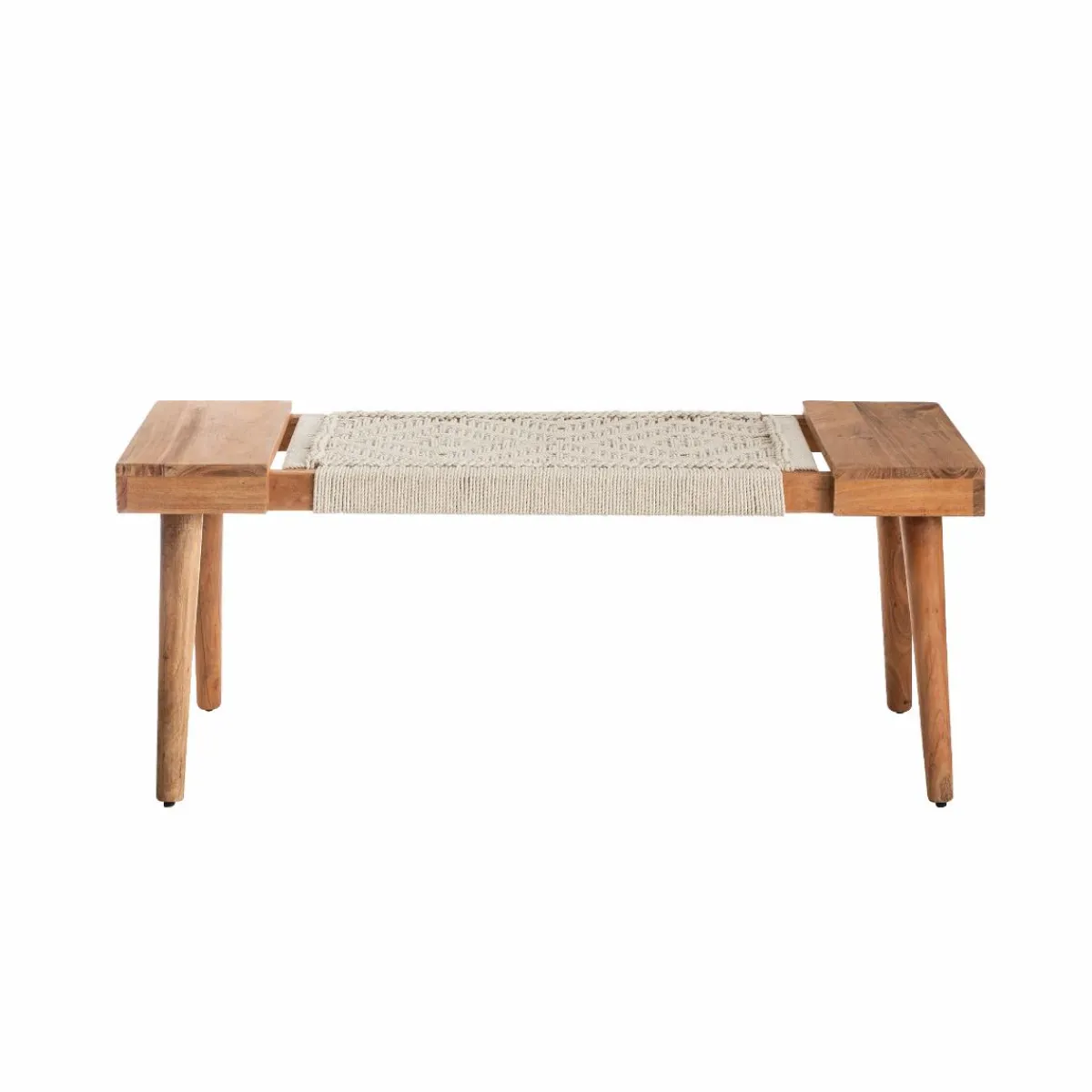 Made in Meubles Banc en bois de manguier tissage Bertille