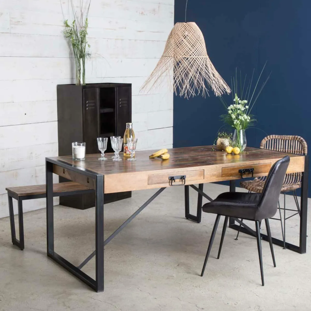 Made in Meubles Banc en bois de manguier Charlotte