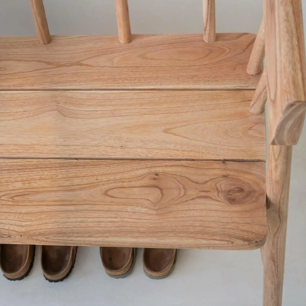 Made in Meubles Banc en bois de teck brut June