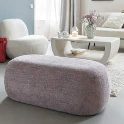 Made in Meubles Banc en tissu lilas Lola