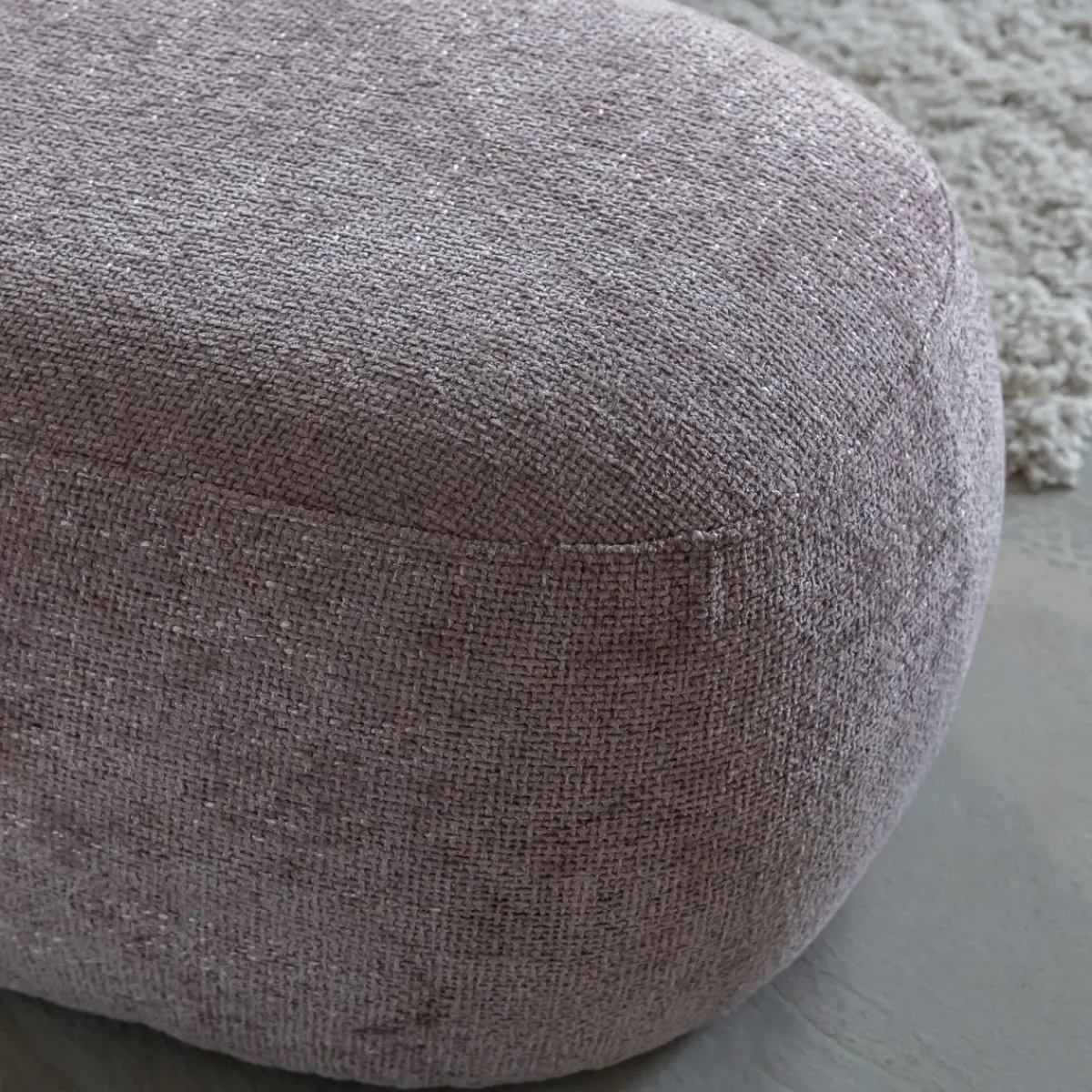 Made in Meubles Banc en tissu lilas Lola