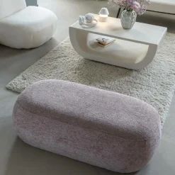 Made in Meubles Banc en tissu lilas Lola