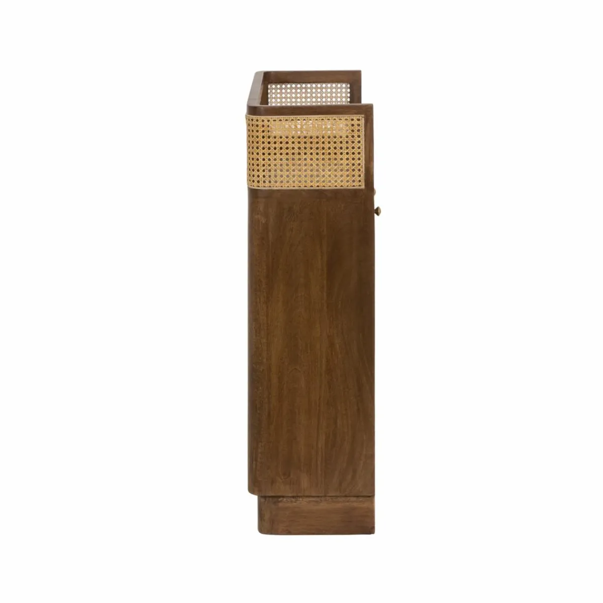 Made in Meubles Bar en bois de manguier et cannage Remick