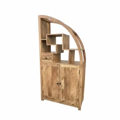 Made in Meubles Bibliothèque asymétrique en bois d'acacia Nathan