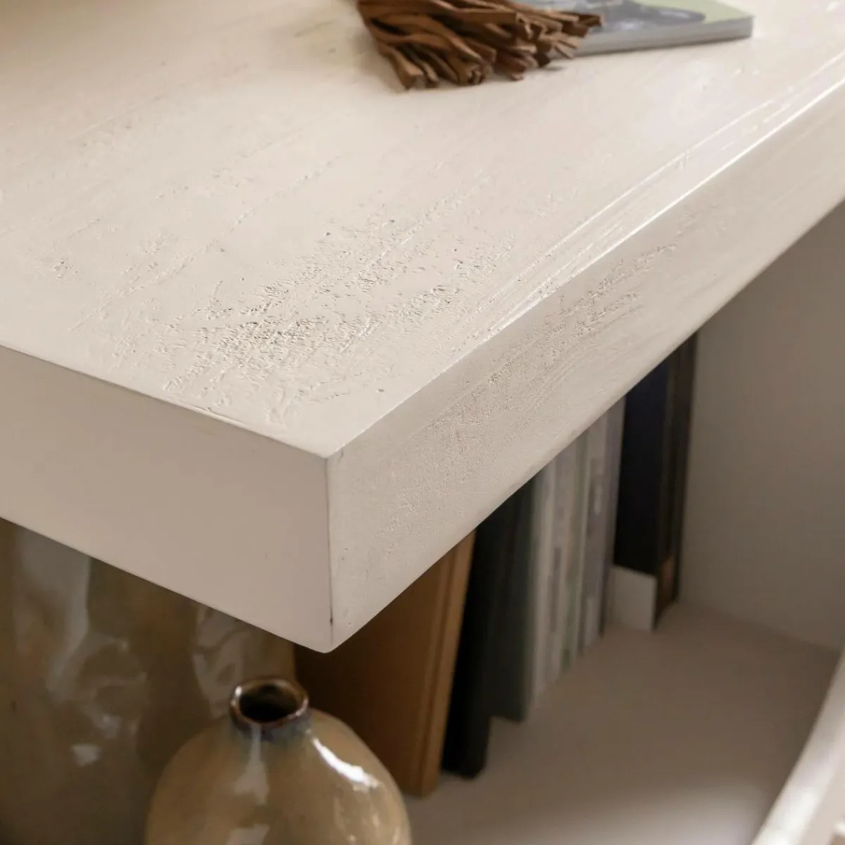 Made in Meubles Bibliothèque en bois blanc peint Niklas