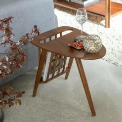 Made in Meubles Bout de canapé en bois de manguier Lino